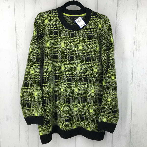 M l/s plaid sweater