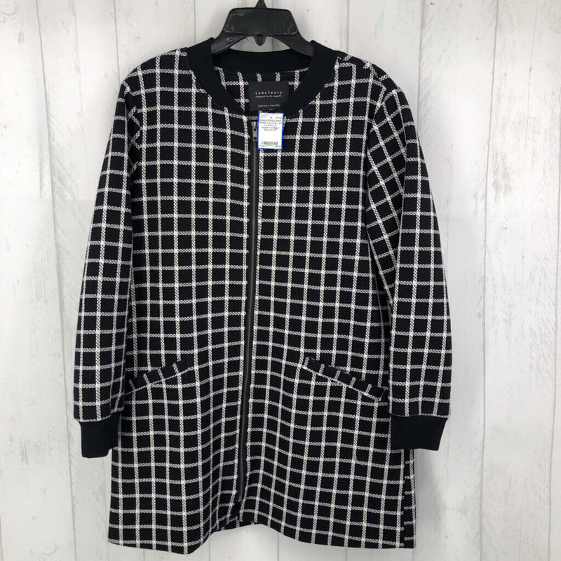 LP l/s plaid zip topper/cardigan