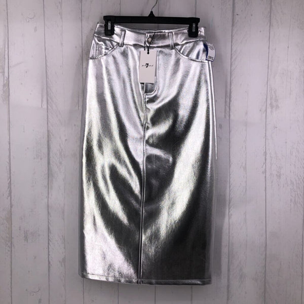 S metallic midi skirt