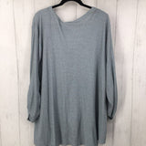 3X Waffle knit tab slv top