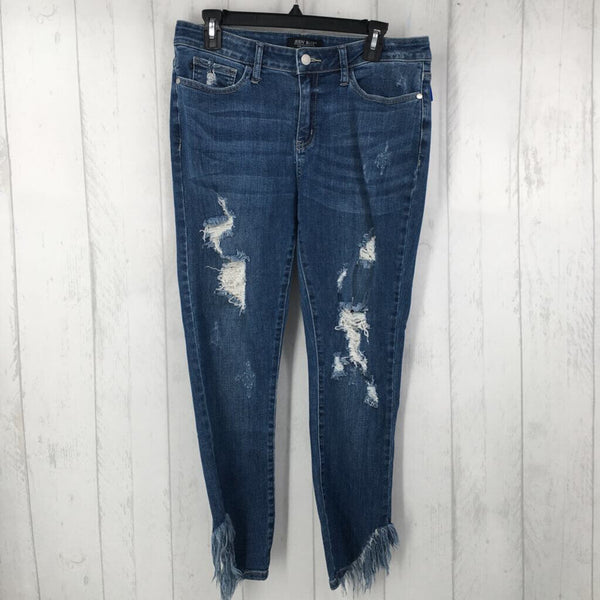 11/30 distressed skinny fit jeans