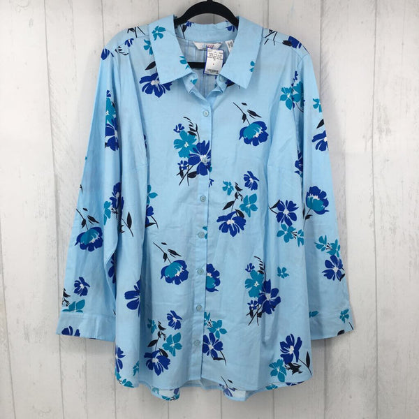 2x l/s flower print button shirt