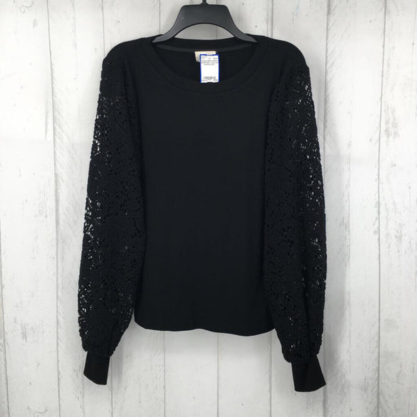 L Lace slv sweater