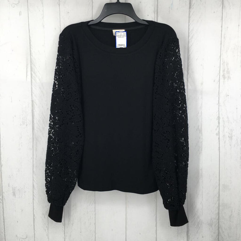 L Lace slv sweater