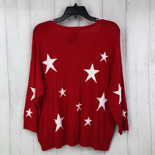 L V-neck star print sweater