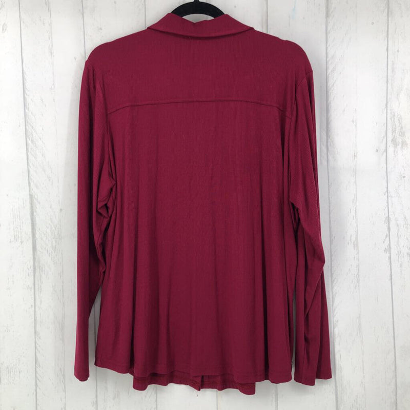 XL V-neck ribbed l/s top