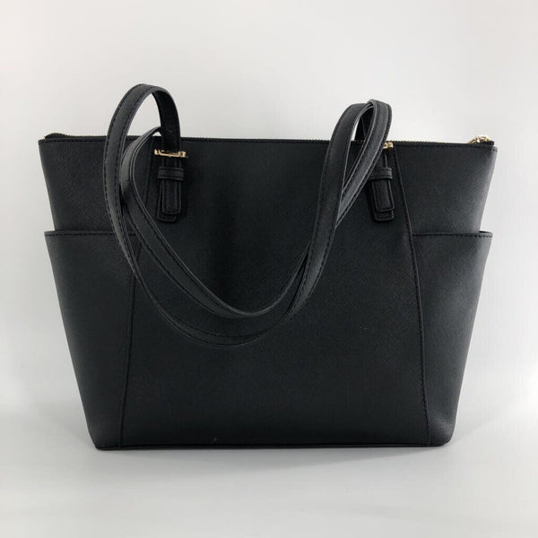 zip top tote w/ open pockets