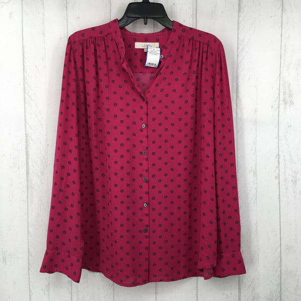 L Printed button down l/s top