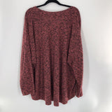 3X Marled v-neck l/s top