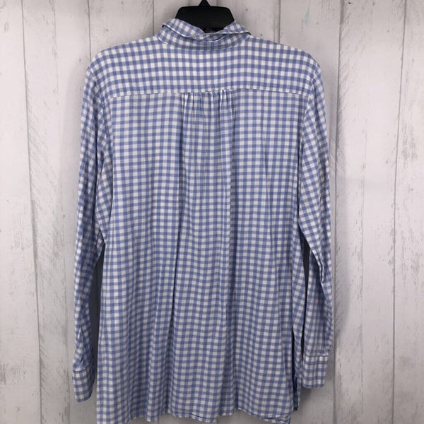 L Plaid 1/2 button down l/s top