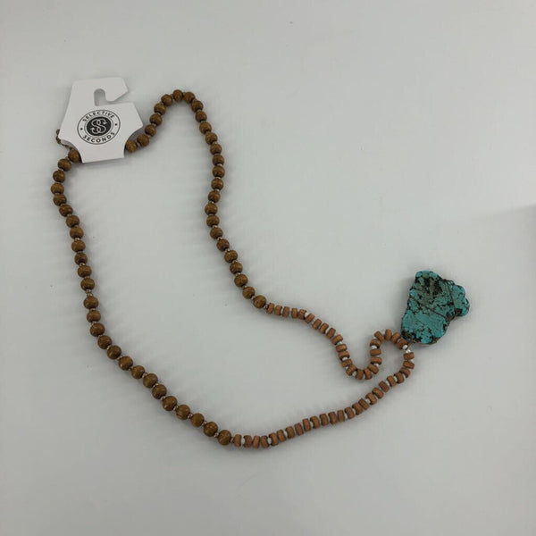 Beaded turq stone necklace