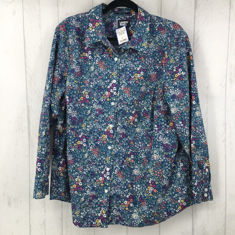 18w Flo print button down ls top