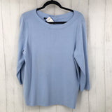 2X 3/4 slv knit top