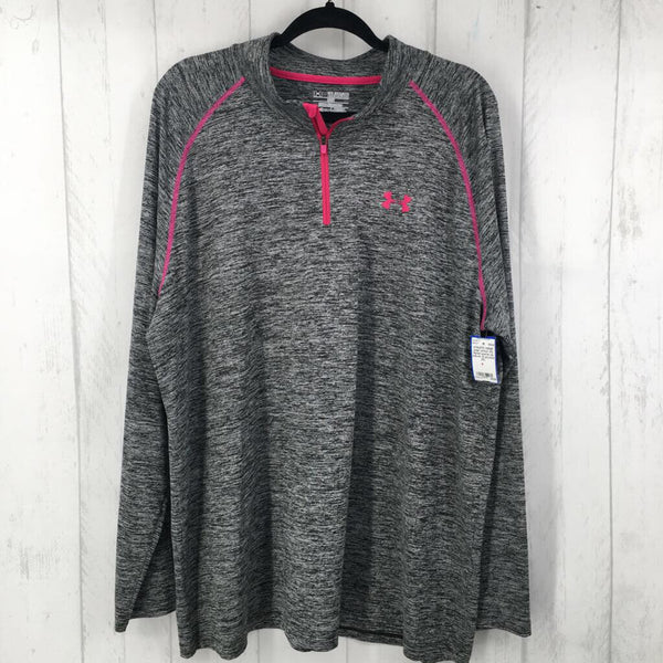 2XL Marled quarter-zip pullover l/s