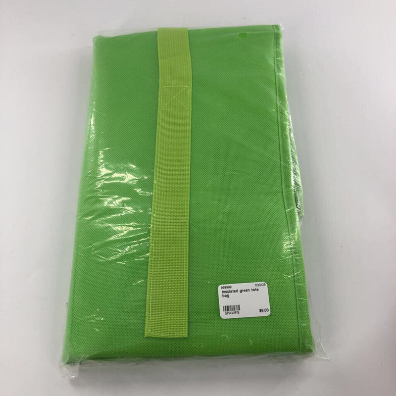 Insulated green tote bag