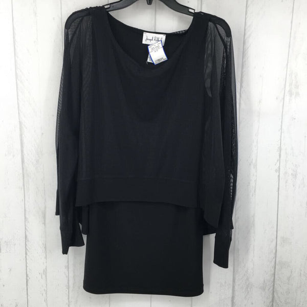 12 semi sheer l/s layered top