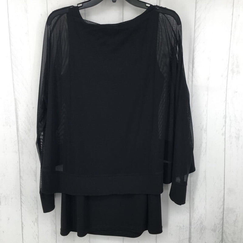 12 semi sheer l/s layered top