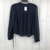 S Semi-sheer l/s top