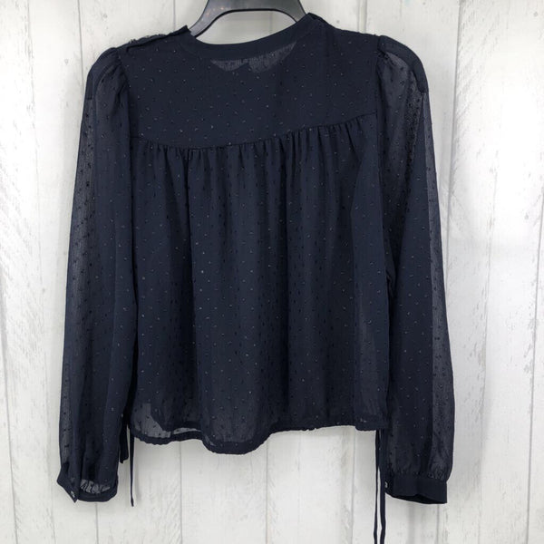 S Semi-sheer l/s top