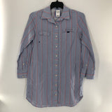 6 Stripd button down l/s tunic