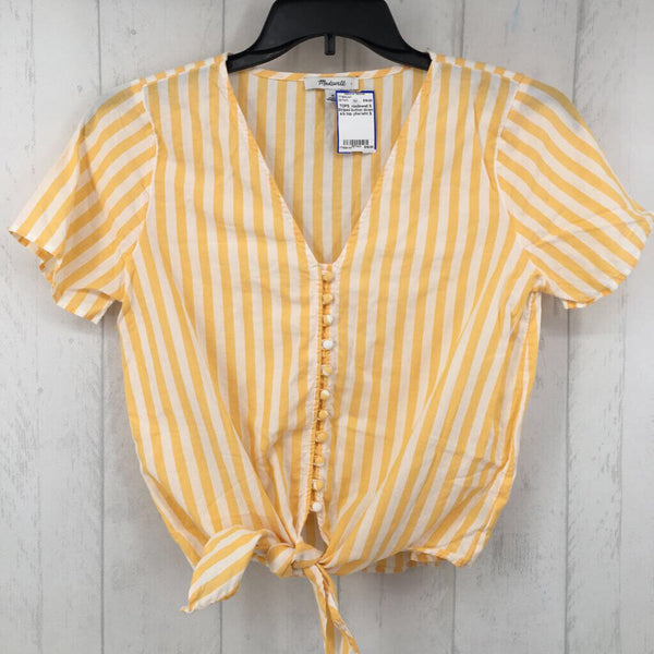 S Striped button down s/s top