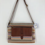 zig zag stripe flap pocket crossbody