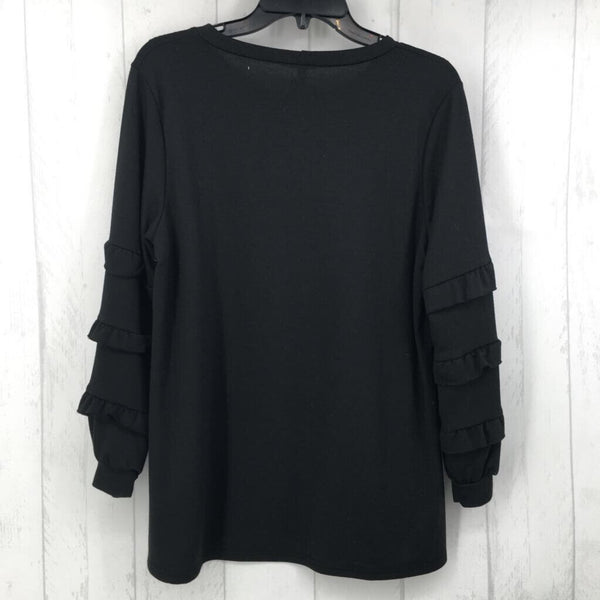 M tiered ruffle l/s top