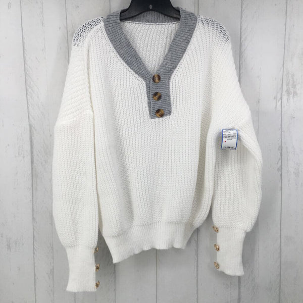 XL l/s 3 button sweater