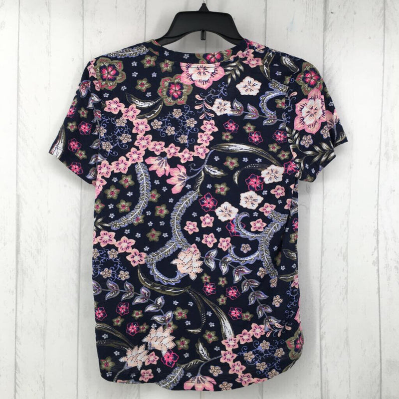 R37 M V-neck flo print s/s tee