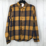 L Plaid button down l/s top