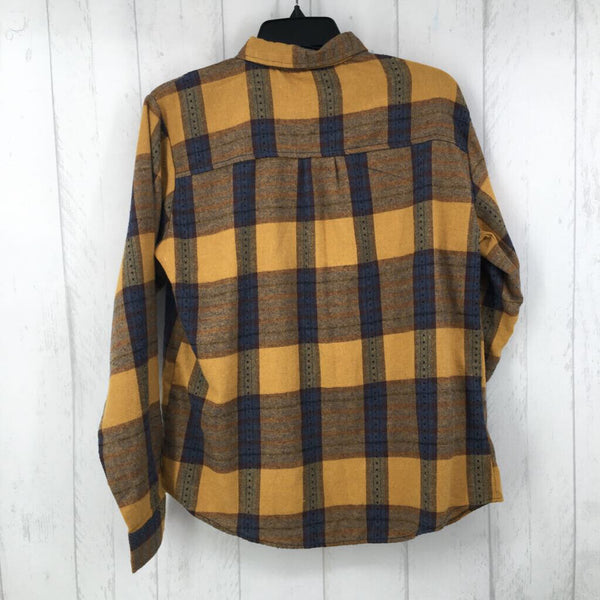 L Plaid button down l/s top