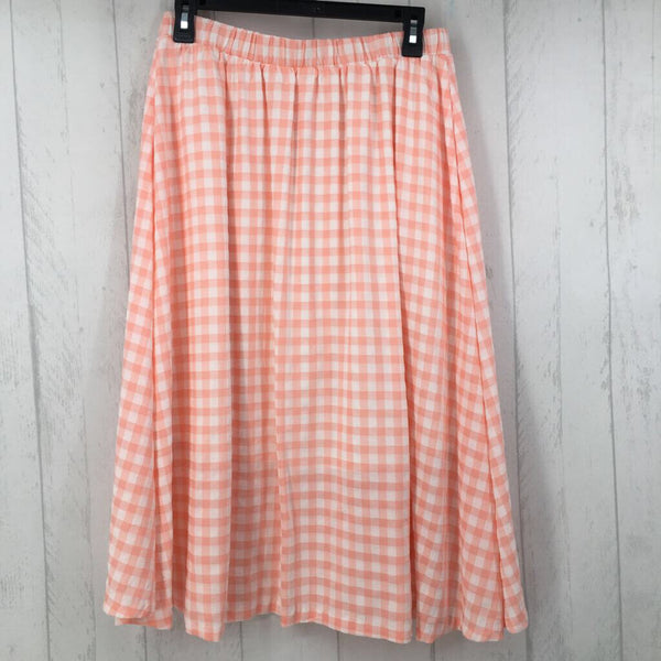 M Checkered pull on skirt