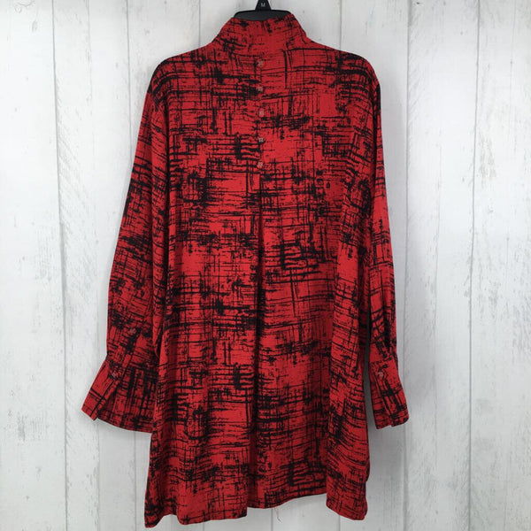 L Printed button down l/s top