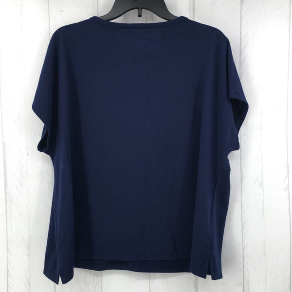 XL/P V-neck cap slv top