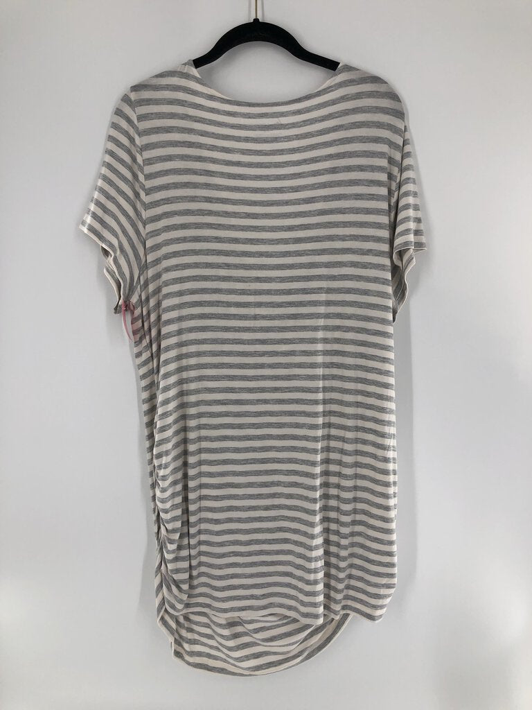 18/20 embellished drape neck stripe top