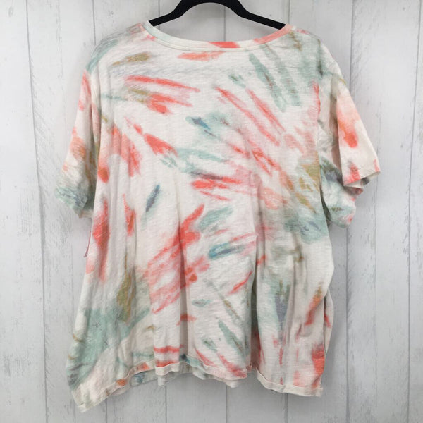 3x s/s tie-dye v-neck top