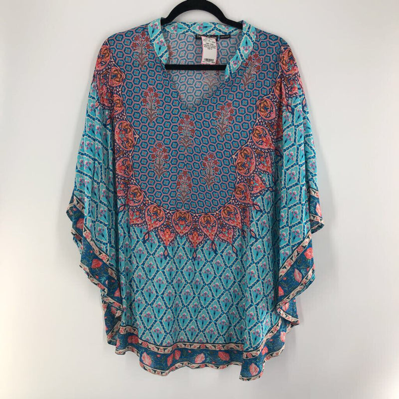 1x poncho style print top