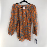 R60 XXL paisley print l/s top