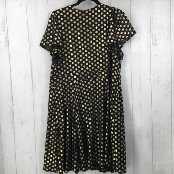 R70 1 flutter slv foil dots mini mesh dress