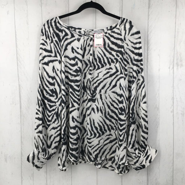 1X Zebra print l/s top