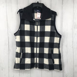 XL Plaid fleece vest