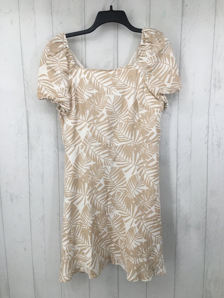 10 Leaf print puff slv dress