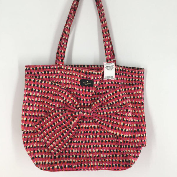 bow print open tote