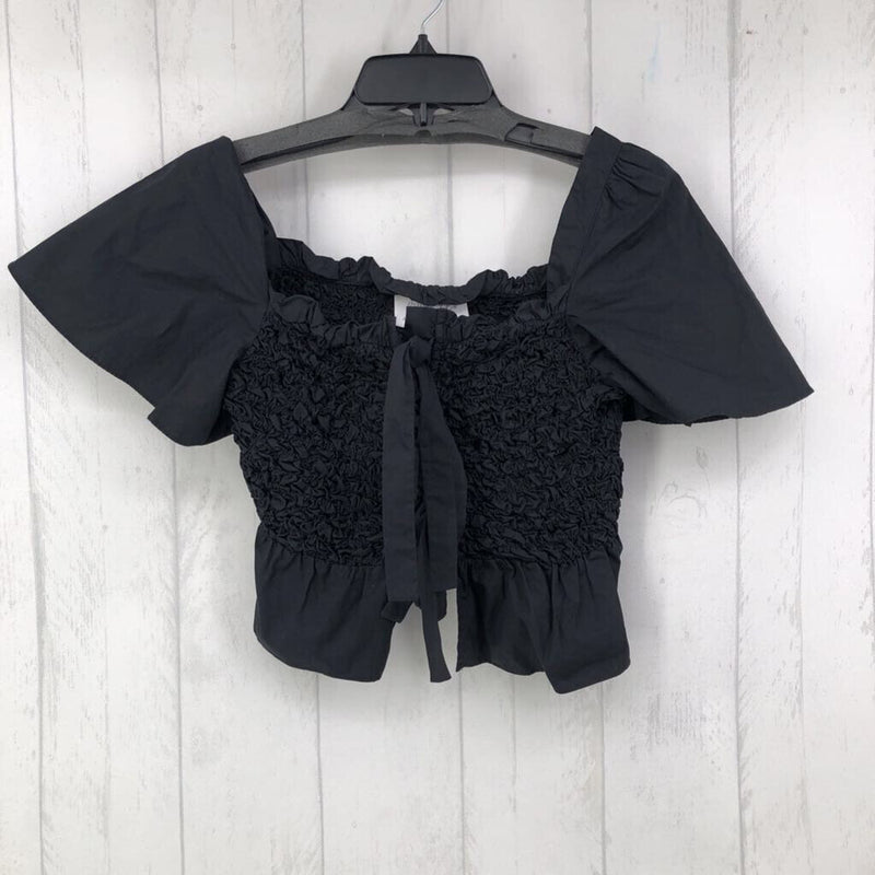 XS Smocked puff slv top