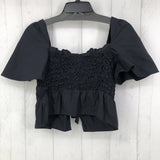 XS Smocked puff slv top