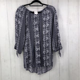 1x tie s/s print top