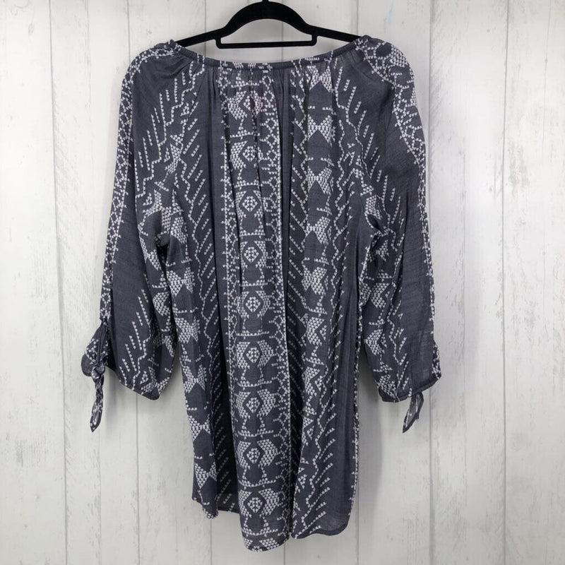 1x tie s/s print top