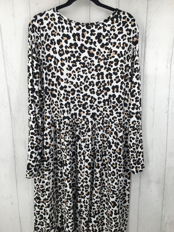 3X Animal print l/s dress