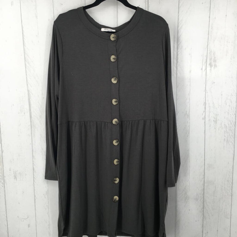 3X Button down l/s dress