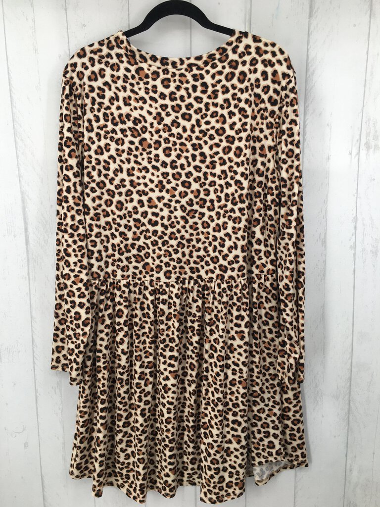 2X Animal print l/s dress